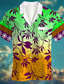 preiswerte Hawaiihemden-Glatt Modisch Brautkleider schlicht Herren leinenhemd Lässiges Hemd Sommerhemd Hawaiianisch Festtage Urlaub Frühling Sommer Kargen Kurzarm Gelb Blau Orange S M L Hemd