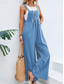 cheap Overalls-Women&#039;s Normal Dungarees Overall Streetwear Solid Color Sleeveless Square Neck Buttons Pocket Street Daily Regular Fit Black Pink Wine Summer