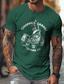 Χαμηλού Κόστους Ανδρικό Γραφικό T-shirt-Γραφική Motocicletă Υψηλής Ποιότητας Ρετρό / Βίντατζ Στυλ δρόμου Ανδρικά 3D εκτύπωση Μπλουζάκι Υπαίθρια Αθλήματα Αργίες Εξόδου Κοντομάνικη μπλούζα Μαύρο Βαθυγάλαζο Πράσινο του τριφυλλιού Κοντομάνικο
