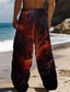 abordables Pantalones de talla grande para hombre-Hombre Hawaiano de impresión en 3D Pantalones Impresión 3D Pantalones rectos Media cintura Cintura elástica con cordón. Exterior Calle Festivos Verano Primavera Otoño Moldura de Relajación