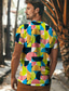 abordables T-shirts graphiques pour hommes-Colorful Holiday X Designer Kris T-shirt à manches courtes et col rond imprimé géométrique pour homme