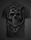 cheap Graphic Polo-Skull Optical Illusion Men&#039;s Subcultural 3D Print Golf Polo Performance Party Halloween Polyester Short Sleeve Turndown Polo Shirts Black White Summer Spring Fall S M L Micro-elastic Lapel Polo