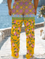 ieftine Pantaloni pentru bărbați de dimensiuni mari-Bărbați Modă Floral Geometrie Tipărire 3D Talie medie Casual Fit regulat