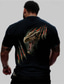 billige T-shirt med tryk til mænd-dragevogter x lu | mænds 3d drage mytiske væsen mørk stil streetwear t-shirt korte ærmer