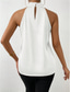 baratos Camisolas &amp; Baby Dolls de mulher-Camisola Feminina Regata Preta Branca Amarela Simples Ombros Frio Rua Moda Diária Gola Halter Ajuste Regular S