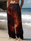 tanie Męskie spodnie plus size-Męskie Hawajskie Wzór 3D Spodnie Druk 3D Spodnie z prostą nogawką Średni Talia Elastyczna talia ze sznurkiem Na zewnątrz Ulica Święto Lato Wiosna Jesień Lekko luźna Średnio elastyczny