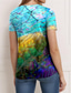 cheap Animals tee-Women&#039;s T shirt Round Neck Stained Glass Hummingbird Print Short Sleeve Fitted Top Artistic Vibrant Casual Summer Wear Comfortable Fashion Clothing Apparel