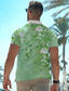 tanie Koszulki polo z nadrukiem-Kwiaty Męskie Codzienny 3D Nadruk polo golfowe Na zewnątrz Dzienne zużycie Streetwear Włókno mleczne Krótki rękaw Wieczorne Koszulki polo Pomarańczowy Zielony Wiosna i lato S M L Średnio elastyczny