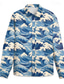 preiswerte Hawaiihemden-Carefree Interlude x Joshua Jo Herren-Langarmhemden mit Wellen-Print für den Urlaub