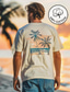 voordelige Mannen grafische Tshirt-grafisch t-shirt voor heren kokospalm mode outdoor casual t-shirt top straat casual dagelijks t-shirt beige korte mouw shirt met ronde hals lente- en zomerkleding