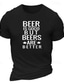 abordables Camisetas gráficas de hombre-La cerveza es buena, pero las cervezas son mejores, camiseta de algodón con gráfico para hombre, camisa clásica, camiseta cómoda de manga corta, ropa de diseñador de moda de verano para vacaciones en