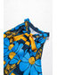 cheap Shirts,Tops &amp; Blouses-Women&#039;s Geometic Flower / Plants Vacation Weekend Sleeveless Blue Ruched Tie back / Tie front Sleeveless Blouses Tied Neck Summer