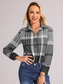 cheap Graphic shop shirt-Women&#039;s Shirt Fashion Plaid Buttons Print Long Sleeve Regular Tops Shirt Collar Casual Red Blue Khaki Gray Spring &amp;  Fall