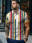 cheap Graphic Polo-Colorful Holiday X Designer Kris Men&#039;s Stripe Printed Polo Shirt Short Sleeve Turndown Polo