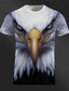 cheap Men&#039;s Graphic Tshirts-Graphic Animal Eagle Designer Casual Street Style Men&#039;s 3D Print T shirt Tee Tee Top Sports Outdoor Holiday Going out T shirt White Blue Brown Short Sleeve Crew Neck Shirt Spring &amp; Summer Clothing