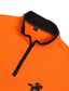 billiga pikétröja med dragkedja-Herr POLO Shirt Quarter Zip Polo Arbete Dagliga kläder Fjärdedels blixtlås Långärmad Mode Bekväm Slät Broderi Dragkedja Vår &amp; Höst Normal Svart Vit Marinblå Orange POLO Shirt