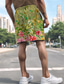 cheap Graphic Shorts-Men&#039;s Sweat Shorts Beach Shorts Drawstring Elastic Waist 3D Print Plants Soft Short Daily Holiday Streetwear Casual Athleisure Gradient orange Green Micro-elastic