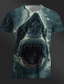 Χαμηλού Κόστους Ανδρικό Γραφικό T-shirt-Γραφική Ζώο Καρχαρίας Καθημερινά Υψηλής Ποιότητας Ρετρό / Βίντατζ Ανδρικά 3D εκτύπωση Μπλουζάκι Υπαίθρια Αθλήματα Αργίες Εξόδου Κοντομάνικη μπλούζα Μπλε Ρουά Θαλασσί Καφέ Κοντομάνικο