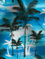 Недорогие Гавайские рубашки-Пальма Отпуск Гавайский Муж. Рубашка на открытом воздухе Гавайский Праздники Лето Отложной С короткими рукавами Синий Оранжевый S M L Рубашка