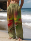 olcso Férfi plusz méretű alsók-Férfi Hawaii Fokozatos Nadrágok 3D nyomtatás Egyenes szárú nadrág Közepes csípő Elasztikus derékrész húzózsinórral Szabadtéri Utca Szabadság Nyár Tavasz Ősz Laza fit Mikroelasztikus