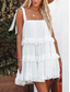 cheap White Graduation Dresses-Women&#039;s Mini Dress White Dress Graduation Dress Casual Dress Summer Dress Streetwear Vacation Street Holiday Loose Fit Sleeveless Strap Black White Summer