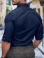 abordables camisas casuales de los hombres-Hombre Camisa Camisa casual Camisa de verano Blanco Azul Marino Rojo Manga Larga Plano Diseño Diario Vacaciones Cerrar Ropa Moda Casual Casual elegante