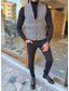 billiga Herrväst-Herr Väst Gilet Ledigt / vardag Traditionell Vår &amp; Höst Grundläggande Polyester Fritid Hundtandsmönster Enkelknäppt Kinakrage Formpassad Svart Väst