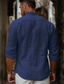 billige linskjorter for menn-Herre linskjorte Skjorte Skjorte med knapper Sommerskjorte Hvit Navyblå Blå Langermet Blomstret Knaphul Vår sommer Avslappet Daglig Klær Lapper