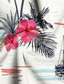 Недорогие Гавайские рубашки-Пальма Отпуск Гавайский Курортный стиль Муж. Рубашка на открытом воздухе Отпуск Пляж Лето Отложной С короткими рукавами Черный Белый S M L Рубашка
