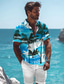 voordelige Hawaiiaanse overhemden-Palmboom Vakantie Hawaii Voor heren Overhemd Buiten Hawaii Feestdagen Zomer Strijkijzer Korte mouw Blauw Oranje S M L Overhemd