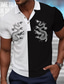 preiswerte Grafik Polo-Drachenwächter x lu | Herren-Streetwear-Poloshirt mit kurzen Ärmeln, Dragon Loong, Fabelwesen, dunkler Stil