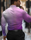 cheap Men&#039;s Printed Shirts-Stripe Gradual Men&#039;s Business Casual 3D Printed Shirt Street Wear to work Daily Wear Spring &amp; Summer Turndown Long Sleeve Blue Purple S M L 4-Way Stretch Fabric Shirt