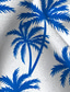 ieftine Cămașă Hawaiană-Palmier Vacanță Hawaiană Bărbați Cămașă În aer liber Hawaiian Concediu Vară Răsfrânt Manșon scurt Negru Albastru S M L Cămașă