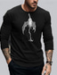 billige T-shirt med tryk til mænd-dragevogter x lu | mænds gyldne drage mytisk væsen i mørk stil streetwear bomuld t-shirt lange ærmer