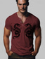 voordelige Mannen grafische Tshirt-drakenbeschermer x lu | mannen draak loong mythisch wezen donkere stijl henley t-shirt korte mouwen