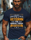 preiswerte Männer Grafik Tshirt-T-Shirt „I&#039;m the Grumpy Old Veteran“, schwarz, rot, dunkelblau, T-Shirt für Herren, grafisches Hemd aus Baumwollmischung, Sport, klassisches Hemd, kurzärmlig, bequemes T-Shirt, Straße, Urlaub, Sommer,