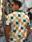 billiga Grafisk polo-färgglada holiday x designer kris pikétröjor med rutigt tryck för män för män