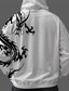 olcso Grafikai mintás kapucnisok-sárkány őrző x lu | férfi sárkányhosszú mitikus lény sötét stílusú utcai kapucnis pulcsi