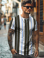 abordables Camisetas gráficas de hombre-Camiseta colorida de manga corta con cuello redondo y estampado de rayas para hombre de Holiday x Designer Kris