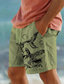 Недорогие Мужские шорты-мужские хлопковые шорты с принтом акулы, летние гавайские шорты, пляжные шорты, эластичная талия, комфорт, дышащие короткие, на открытом воздухе, для отдыха, для выхода в свет, смесь хлопка, модные,