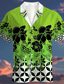 tanie Koszule hawajskie-Ombre Kwiaty Geometryczny Moda Hawajskie Designerskie Męskie Koszula hawajska Koszula obozowa Koszula z grafiką Na zewnątrz Ulica Codzienny Lato Wieczorne Krótki rękaw Żółty Niebieski Pomarańczowy S