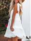 cheap White Graduation Dresses-Women&#039;s Mini Dress White Dress Graduation Dress Casual Dress Summer Dress Streetwear Vacation Street Holiday Loose Fit Sleeveless Strap Black White Summer