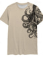 abordables T-shirts graphiques pour hommes-insouciant interlude x joshua jo hommes poulpe imprimé vacances t-shirts à manches courtes