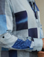 voordelige casual herenoverhemden-Voor heren Overhemd Normaal shirt Geruit overhemd Geruit Grafische prints Geometrie Opstaand blauw Buiten Straat Lange mouw Afdrukken Kleding Modieus Streetwear Ontwerper Casual
