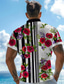 cheap Men&#039;s Printed Shirts-Floral Line Resort Men&#039;s Shirt Street Casual Daily Summer Spring Stand Collar Henley Short Sleeve Black, Yellow S, M, L Shirt