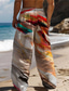 ieftine Pantaloni pentru bărbați de dimensiuni mari-Bărbați Hawaiană Treptat Pantaloni Tipărire 3D Pantaloni cu picior drept Talie medie Talie elastică cu șnur În aer liber Stradă Concediu Vară Primăvară Toamnă Potrivire lejeră Micro-elastic