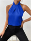 baratos Camisolas &amp; Baby Dolls de mulher-Camisola Feminina Regata Preta Branca Amarela Simples Ombros Frio Rua Moda Diária Gola Halter Ajuste Regular S
