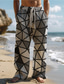olcso alkalmi nadrág-Férfi Hawaii Színes Pléd / takaró Geometria Nadrágok 3D nyomtatás Egyenes szárú nadrág Közepes csípő Elasztikus derékrész húzózsinórral Szabadtéri Utca Szabadság Nyár Tavasz Ősz Laza fit