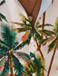billiga Tropiska skjortor-Tropisk Palmträd Semester Hawaiisk Herr Skjorta set Utomhus Hawaiisk Helgdag Sommar Alla årstider Nedvikt Kortärmad Purpur Grön S M L Skjorta