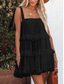 cheap White Graduation Dresses-Women&#039;s Mini Dress White Dress Graduation Dress Casual Dress Summer Dress Streetwear Vacation Street Holiday Loose Fit Sleeveless Strap Black White Summer